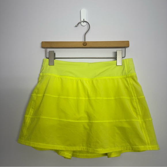 Lululemon Pace Rival Mid-Rise Skirt *Long Electric Lemon Size 6 Yellow - Picture 1 of 6